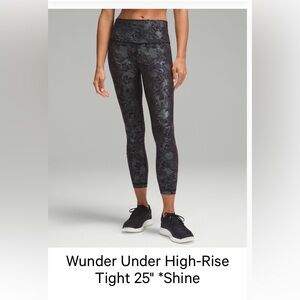 Lululemon Wunder Under High Rise Tight 25” Shine / Foil Size 12 $50
